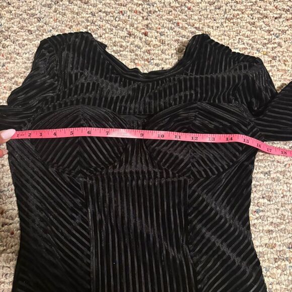 NWT Lulus Always Alluring Striped Velvet Cutout Bustier Bodysuit- Size Small - Picture 12 of 13